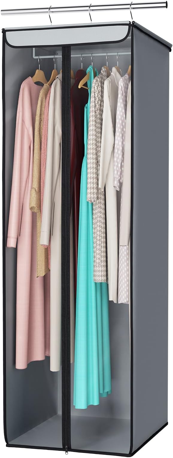 Univivi Garment Bags for Hanging Clothes, Large Clothes Storage Bags Closet Organizer with Clear Window, Premium Hanging Garment Storage Bag for Suits, Coats, Dresses, 54" by Univivi