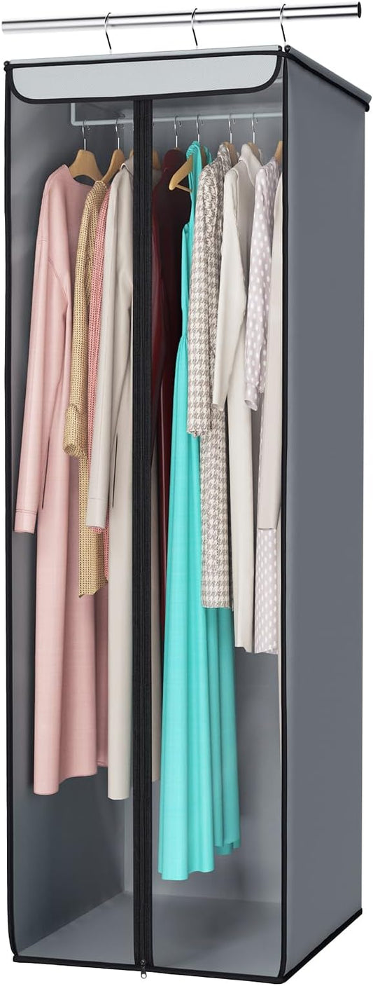 Univivi Garment Bags for Hanging Clothes, Large Clothes Storage Bags Closet Organizer with Clear Window, Premium Hanging Garment Storage Bag for Suits, Coats, Dresses, 54" by Univivi