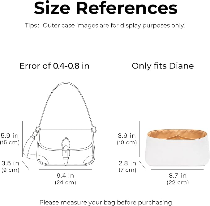 Lightweight Purse Organizer Compatible with LV Diane | Handcrafted DuPont™ Tyvek®,Handbag Organizer Insert,1:1 Custom Fit,Vanile,Designed for Minimalists, Office & Daily Commute - Image 2