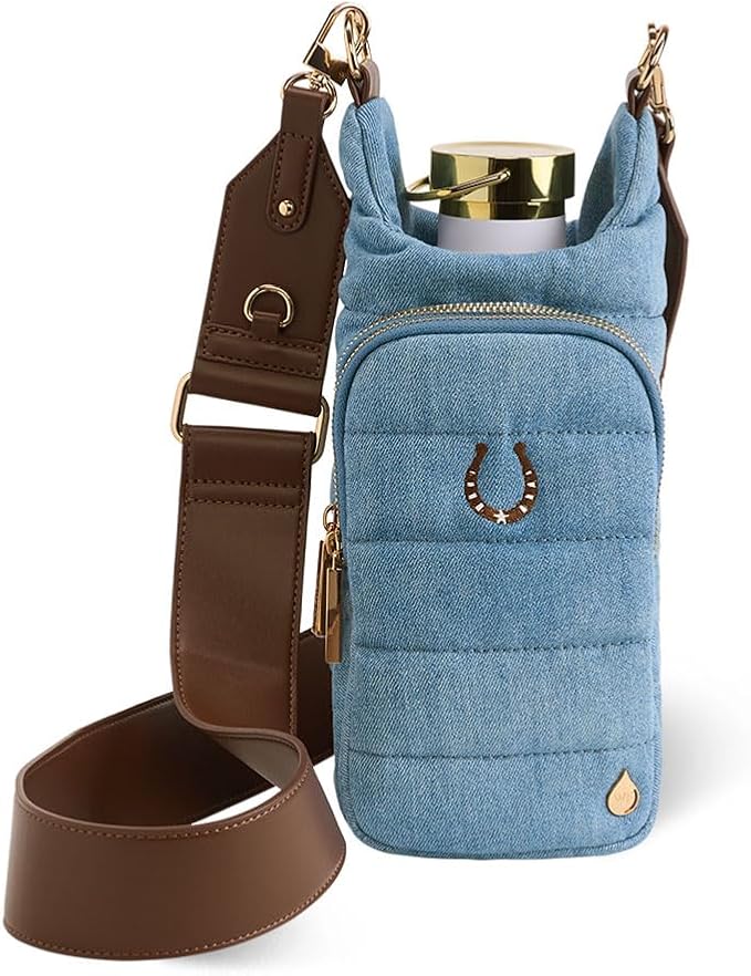 WanderFull® Original HydroBag®, Fits Up to 32 oz Water Bottle Holder with Strap, Gift for Women, Hands-Free Crossbody, Water Bottle Carrier Bag with Phone Pocket by WanderFull