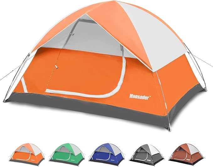 Camping Tent, Waterproof 2/3/4 Person Tents for Camping, Lightweight Easy Set Up Outdoor Hiking Tent Backpacking Tent with Carry Bag, Backpack Tent Suit for Family Beach Hiking Travel by Mansader
