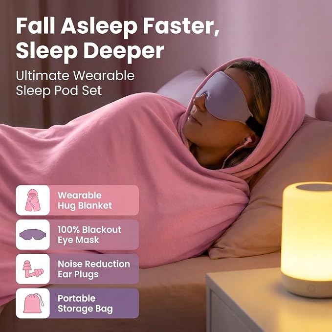 TailWaggers 2026 New Wearable Sleep Pod Hug Blanket, A Deeper Sleep Set, Portable Travel Nap Kit for Camping, Travel& Daily - Image 3