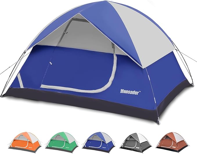 Camping Tent, Waterproof 2/3/4 Person Tents for Camping, Lightweight Easy Set Up Outdoor Hiking Tent Backpacking Tent with Carry Bag, Backpack Tent Suit for Family Beach Hiking Travel by Mansader