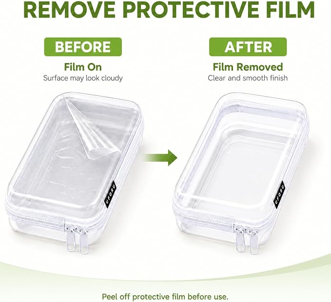UFORU 6 Pack Clear Hard Shell Zipper Case, Diaper Bag Organizer Pouches for Travel, Heavy Duty Clear Makeup & Toiletry Bags, Hard Plastic Cosmetic Toy Organizer Pouch for Daily Essentials, 2S 2M 2L - Image 3
