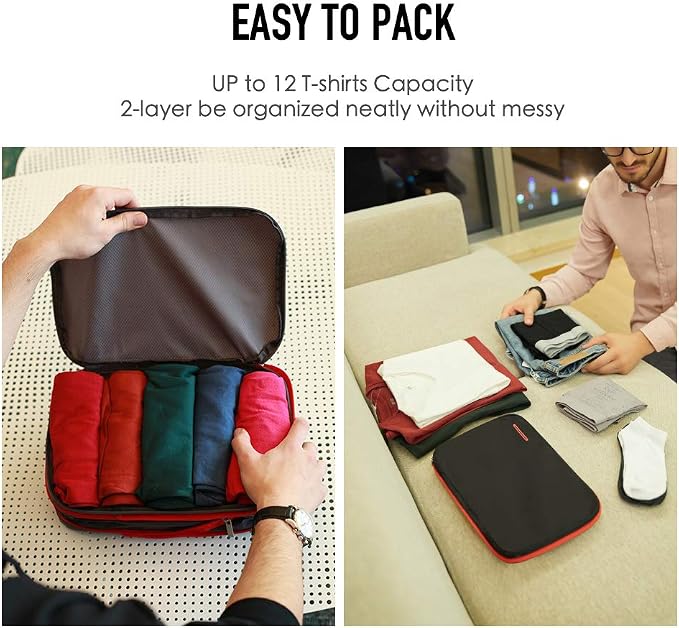 Bee Nesting BeeNesting Waterproof Compression Packing Cubes sets,Large Travel Packing organizers for Carry on Luggage,2 Sides Expandable Storage Bags - Image 4