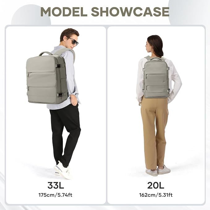 coowoz Large Travel Backpack Carry On for Women Man Waterproof Gym Backpacks with Laptop Compartment Mochila de Viaje Teacher Personal Item Backpack Rucksack Airplane Accessories Must Haves(Brown) - Image 8
