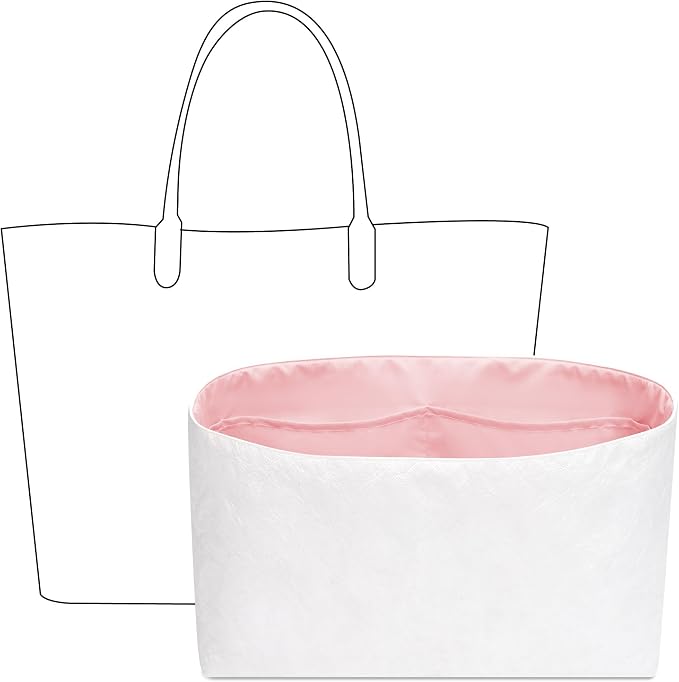 Tote Bag Organizer Insert for ST Louis GM Handbag,Custom Fit Inside Premium Lightweight Water Resistant Purse Insert with Zipper(Rose Sakura) by FANJIProject