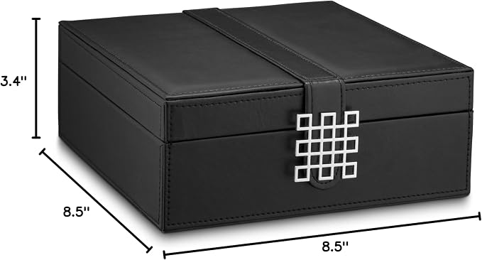 Glenor Co Earring Organizer - Classic 50 Section Jewelry Box/Case/Holder for Earrings, Rings, Necklaces, Jewelry, Cufflinks or Collections -2 Layer Small Compartments with Large Mirror - Black - Image 10