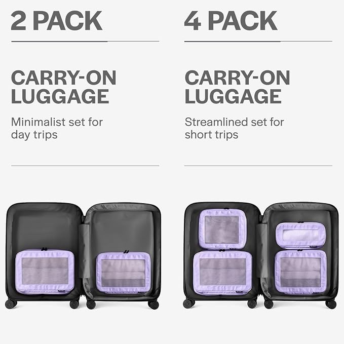 Aerotrunk Compression Packing Cubes for Travel - Luggage Organizer Bags - Double Zipper Packing Cubes for Suitcases (2-Pack, Purple) - Image 4