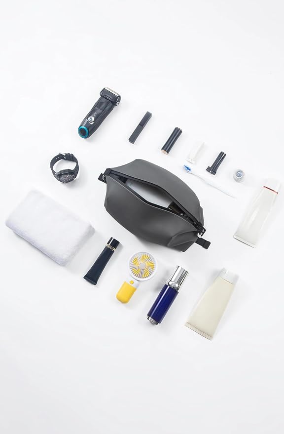 6"x 9.84" 4.5L Large Silicone Toiletry Bag,Waterproof Leakproof Foldable Travel Organizer,Dopp Kit Alternative for Men & Women,Grey - Image 5