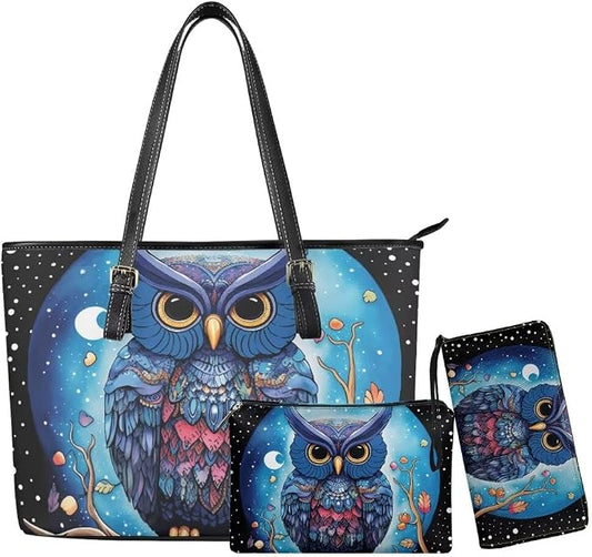 Women Purse Handbags Wallet Sets Leather Shoulder Tote Bag for Women,Top Handle Purse with Wrist Wallet Bag by Unknown