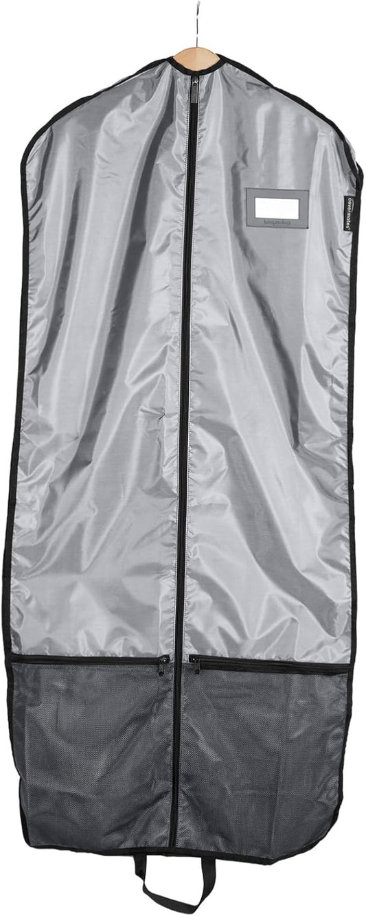 Covermates Deluxe Garment Bag Set for Closet Storage & Travel – Heavy Duty Hanging Suit & Dress Bags with ID Window, Accessory Pockets & Carrying Handles – Premium Wardrobe Protection, Grey by Covermates