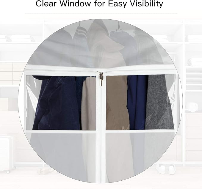 Zilink Hanging Clothes Bag Organizer 43 inch-2 Pack Large Garment Bags Suit Bag for Storage Hanging Clothes Cover for Suit Coats Dress Closet Storage (Hanger Not Included) - Image 5