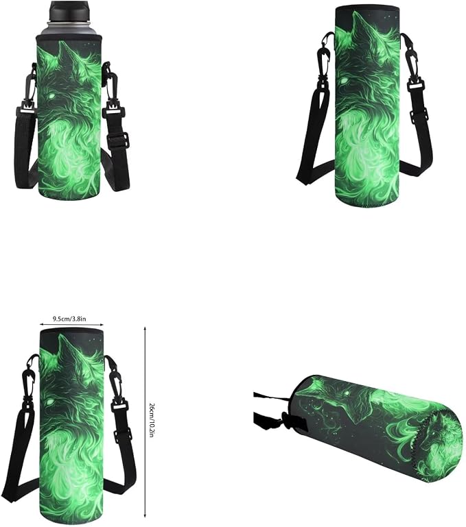 Galaxy Wolf Backpack for Boys Girls Backpack with Lunch Box Water Bottle Carrier and Soft Pencil Pouch 4PCS Set Bookbag with Front Pocket for School 17 inch Large Capacity School Bag for Kids - Image 6