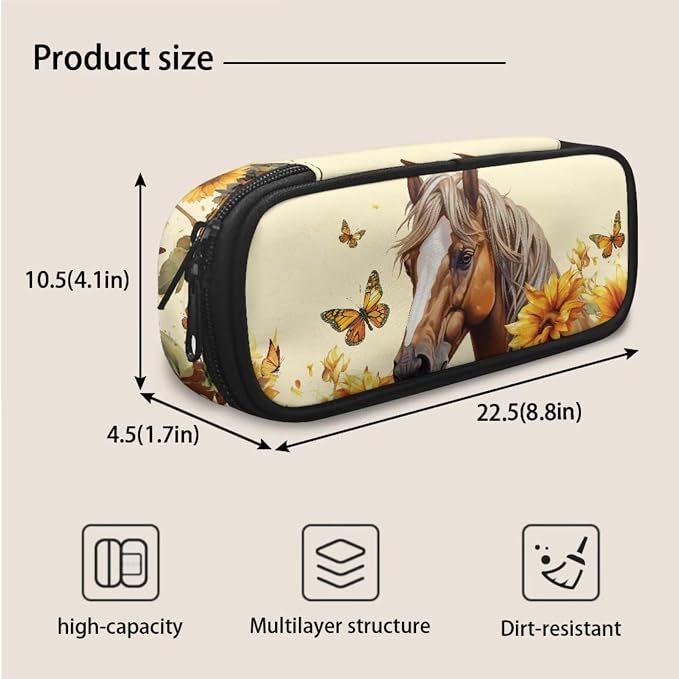 Kids Backpack for School Horse Backpack for Girls | 17 inch Laptop Schoolbag for Girls Boys Kids Backpack with Lunch Box Pencil Bag Set 3Pcs - Image 7