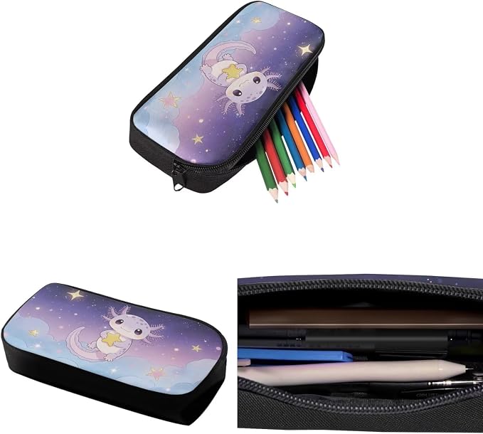 Axolotl Backpack Set for Girls with Water Bottle Sleeve Lunch Box Pencil Case for School, School Backpack Kids Student Back to School Bookbag - Image 6