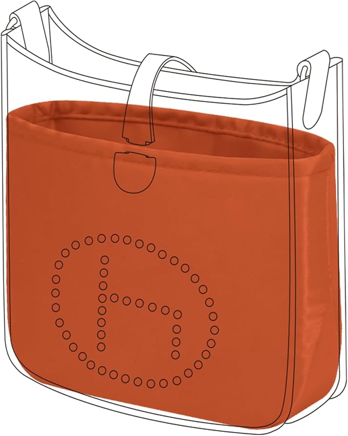 DGAZ Silk Purse Organizer Insert for Evelyne Bag(Vitality orange,PM) | Soft and Lightweight,Perfect Fit,Multi-pocket Storage,Bag Protector,Luxury Bag Care,Handmade,for Smooth Bag Organizer by DGAZ