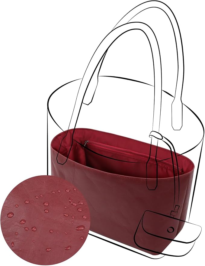 DGAZ Lightweight Purse Organizer Insert for GYARD-Anjou/Artois/SaintLouis Bags,silk and DupontPaper handbag inner for Luxury Bag(Wine,AnjouMini) by DGAZ