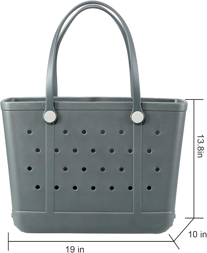 Extra Large Rubber Beach Bag Tote Bag for Women Waterproof Bag | Waterproof EVA Beach Tote with Zipper Pocket & Non-Slip Bottom | Sturdy Tote for Beach Pool Boat Groceries & Travel - Image 4