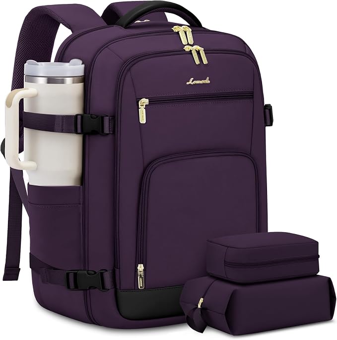 LOVEVOOK Carry On Travel Backpack For Women Flight Approved, 40L Large Personal Item Backpack Travel Bag for Airplanes, Business 17 Inch Laptop Backpack, Weekender Overnight Daypack, With 2 Cubes by LOVEVOOK