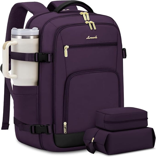 LOVEVOOK Carry On Travel Backpack For Women Flight Approved, 40L Large Personal Item Backpack Travel Bag for Airplanes, Business 17 Inch Laptop Backpack, Weekender Overnight Daypack, With 2 Cubes by LOVEVOOK