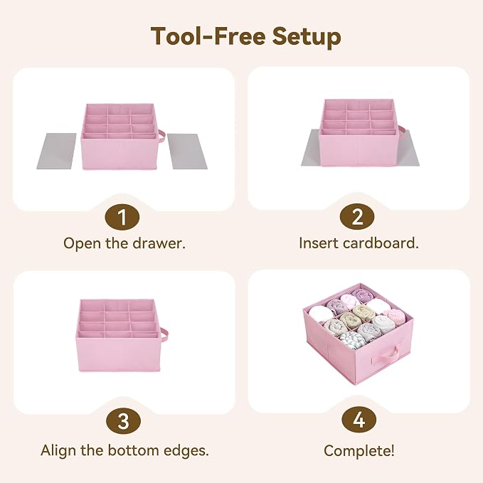GRANNY SAYS Hanging Closet Organizer 6-Shelf, Separable to 2 Pack 3-Shelf Closet Storage Organizer with 4 Side Pockets, 3 Different Drawers, Portable Hanging Shelves for Baby Clothes, Sweater, Pink - Image 7
