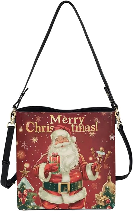 HUGS IDEA Boho Bags for Women Leather Handbag Shoulder Bucket Crossbody Purse - Image 4