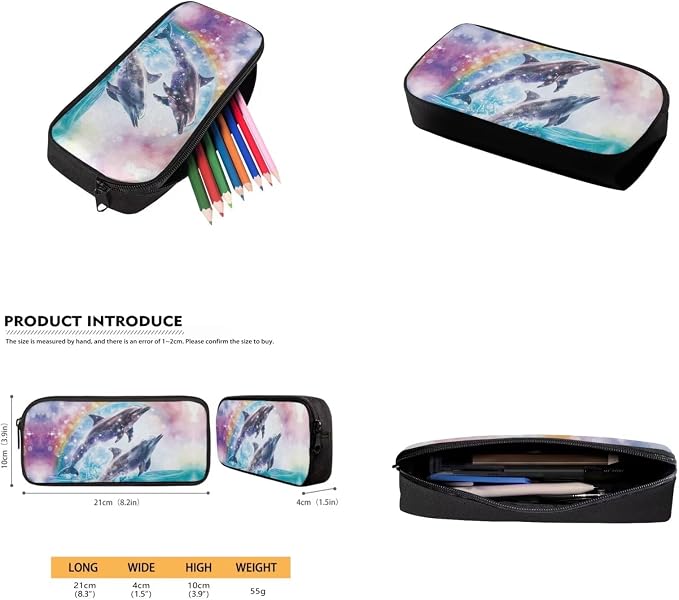 Dolphin Backpack and Lunch Box Set Boys Toddler Fashion Hot Water Bottle Cover and Pencil Case Large Capacity Lunch Box Insulated Kids for Secondary Schools - Image 5