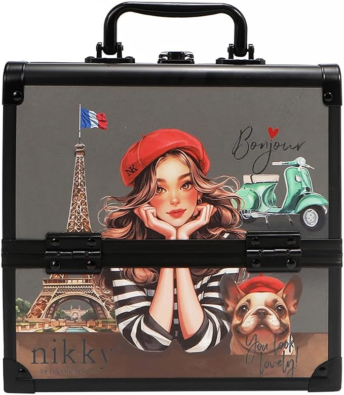 Nicole Lee Nikky Bag Multi-Tier Cosmetic Organizer Case, EIFFEL DREAMS, PVC and Aluminum Frame (EIFFEL DREAMS) - Image 3