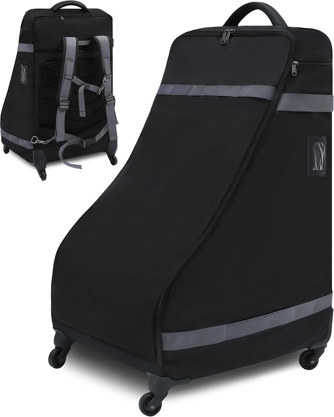 Car Seat Bag Backpack with Wheels for Air Travel Extra Large Padded Carseat Cover Carrier for Airplane Gate Check Bag by FOKDUVB