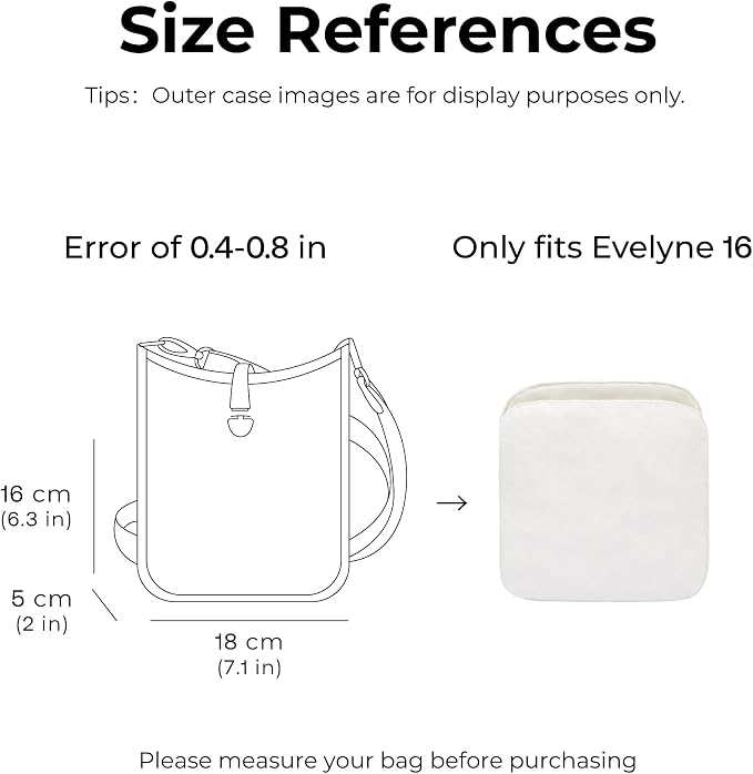 Purse Organizer Insert for HERMES Evelyne 16 Handbag,Custom Fit Inside Premium Craie Lightweight WaterResistant Tote Bag Insert - Image 2