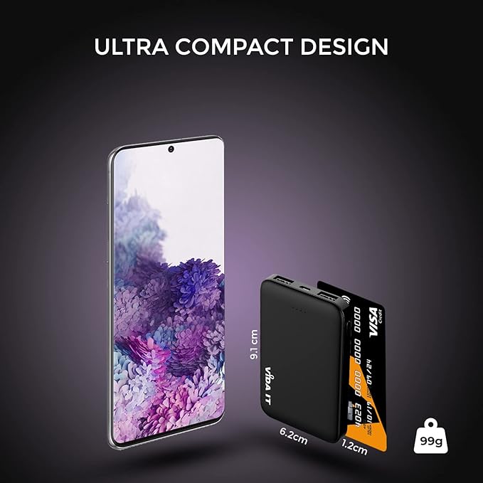 Vida IT 2-Pack Ultra Compact Power Bank Battery Pack for Heated Vest Jacket Coat Scarf Socks, 5000mAh USB Power Pack Portable Charger for iPhone Samsung Android Phone, Lightweight and Small 2A 5V DC