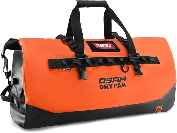 OSAH DRYPAK Waterproof Duffel Bag 25L/40L/60L – Heavy-Duty Motorcycle Tail Bag, Roll-Top Dry Bag for Travel, Camping, Boating, Kayaking, Outdoor Adventure by OSAHDRYPAK