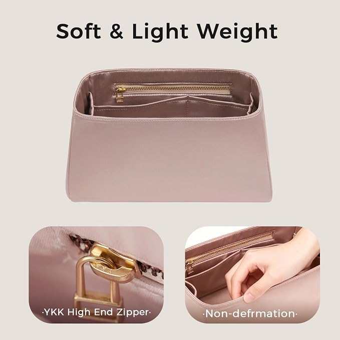 ZTUJO Silky Purse Organizer For Birkin, Luxury Purse Organizer Insert (Etoupe Grey, BK30) - Image 2