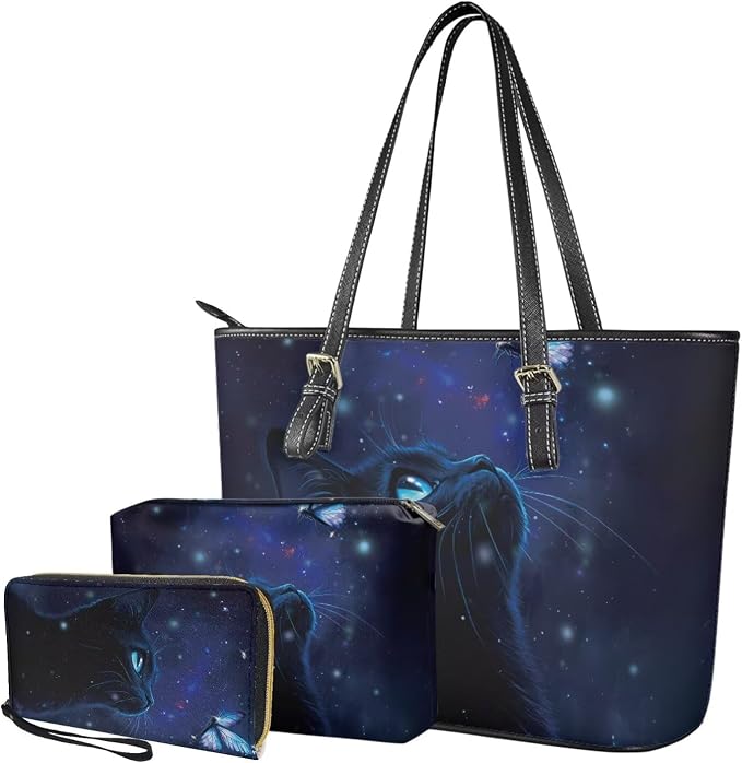 Women Purse Handbags Wallet Sets Leather Shoulder Tote Bag for Women,Top Handle Purse with Wrist Wallet Bag - Image 5