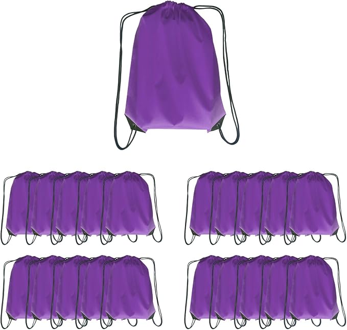 Drawstring Backpack Bulk 20 packs Draw String Backpack Bags DIY Gym Sports trip Traveling Yoga ride Pedestrianism Cinch Bag Sackpack Drawstring (purple) by Unknown