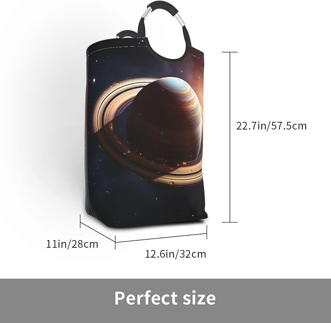 50L Tall Laundry Basket Saturn Ring Planet Laundry Hamper Foldable Dirty Clothes bags Washable Toys Storage Basket Organizer Bins Basket for College Dorm, Bathroom, Bedroom - Image 2