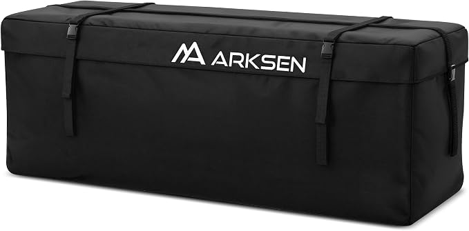 ARKSEN 58'' x 20.5'' x 24'' Waterproof Cargo Carrier Bag,Soft Sided Weather Resistant Luggage & Camping Gear Storage, Fits 60 Inch Hitch Mounted Baskets for Car, Truck, SUV, RV or Van by ARKSEN