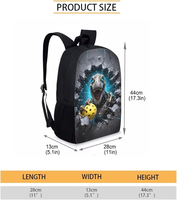 Forchrinse Dinosaur Backpack for Boys 8-10 10-12 Kids Pickleball School Backpack with Lunch Box Pencil Case 3 PCS Kids Bookbag for Elementary Japanese-Style School Bag - Image 3