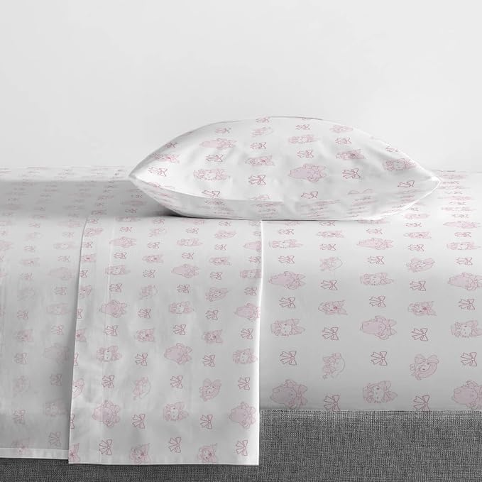 Jay Franco Sheet Set with Fitted, Flat Sheets & Pillow Cover - Ultra-Soft Bedding with Pillowcase for Room Decor, Multi - Hello Kitty, 3 Piece Twin - Image 6