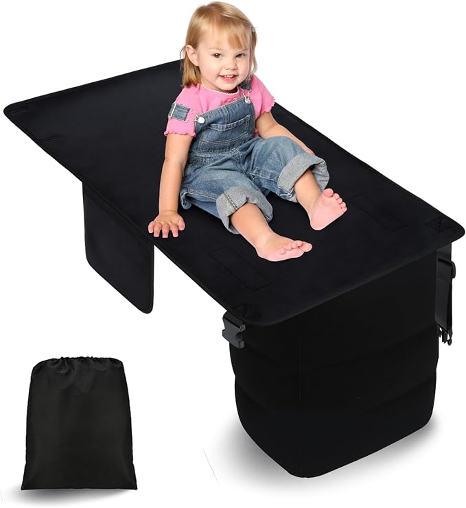 Toddler Airplane Bed | Kids Airplane seat Extender | Easy to Install for ariplane, Train, Cars | Kids Airplane Travel Essentials | Foot Rest Cushion (with Foot Pads) by rubertyle