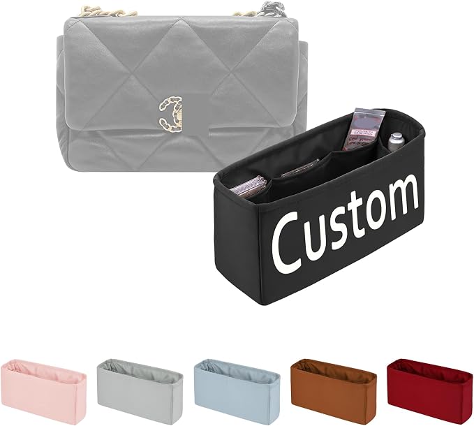 Custom 19 Bag Organizer Insert, Silky Purse Insert Compatible with Chanel 19 Flap/Jumbo/Maxi, Lightweight Bag-in-bag with Multiple Pockets (Custom Color) by KINGSINBAG