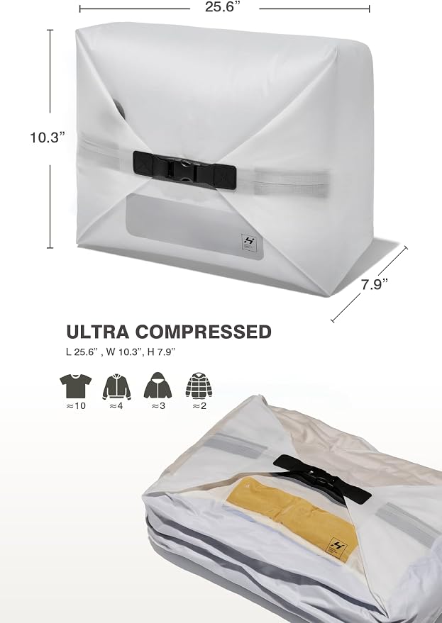 AirVault Vacuum Storage Bags for Travel with Air Pump, Waterproof Compression Packing Bag for Carry On Suitcase & Backpack, IPX8 Travel Organizer (12L Pouch, 2-Pack) - Image 5