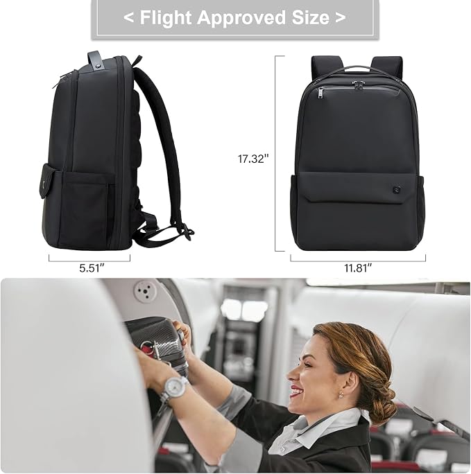 Hanke Carry on Backpack Travel Laptop Backpack for Men & Women, Durable Rucksack Weekender Bag Daypack(Graphite Black) - Image 7