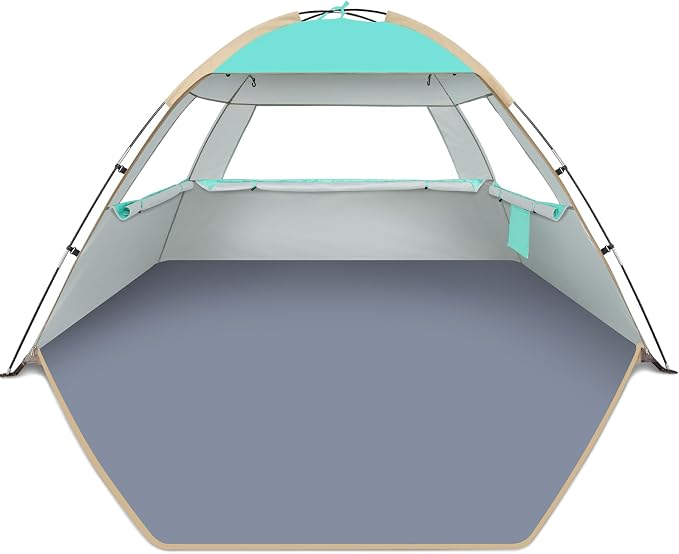 Gorich Beach Tent Sun Shelter for 3/4/6/8/10 Person with UPF 50＋ UV Protection, Lightweight & Easy Setup Beach Shade Canopy, Portable Beach Shade Tent Beach Cabana by Gorich