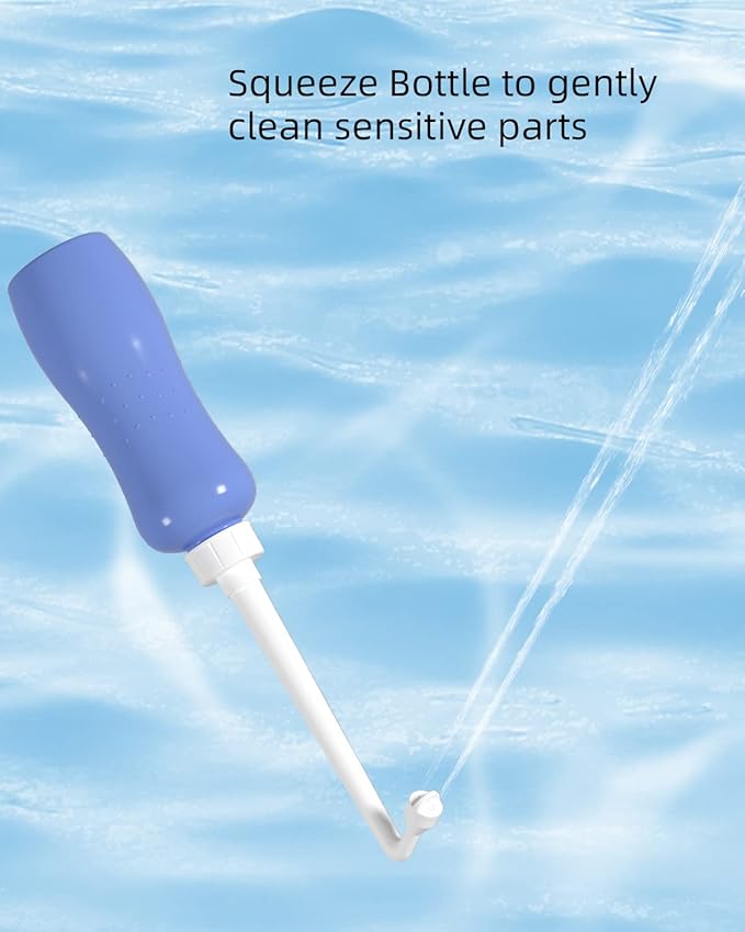 Hibbent Portable Bidet for Travel, Handheld Travel Bidet for Personal Hygiene Care, Personal Cleansing Use, Extended Nozzle, 17oz(500ml) Bathroom Toilet Spray, Purple