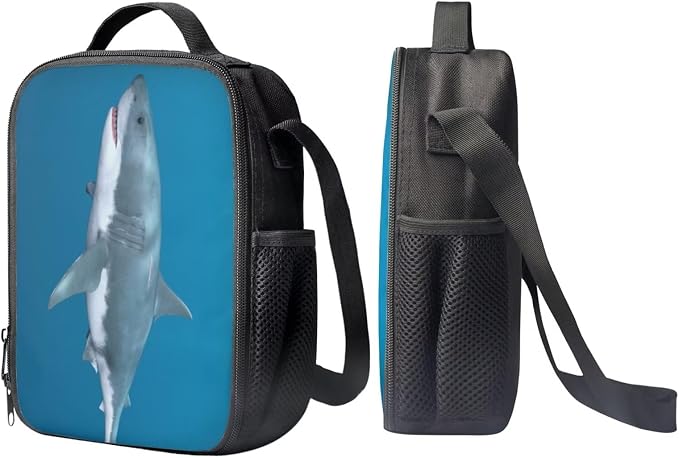 Kids Novelty Animal Backpack and Lunch Box for Boys Girls Student Lightweight 17 Inch School Shark Backpack with Lunch Bag Pencil Case Kids Comfy Padded Black Large Bookbag - Image 4