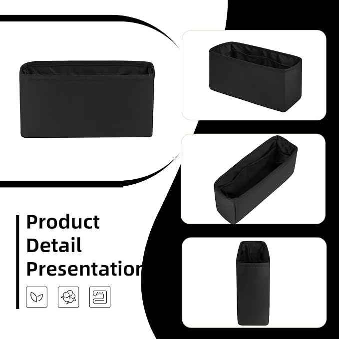 DGAZ Silk Purse Organizer Insert For Lady-Dior Micro/Mini/S/M/L bags，Silky Smooth Bag Organizer，Luxury Handbag & Tote Shaper（Black，S） | Soft and Lightweight,Perfect Fit,Multi-pocket Storage,Bag Protector,Luxury Bag Care,Handmade,for Smooth Bag Organizer - Image 7