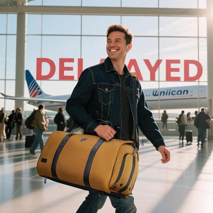 WELKINLAND 2-Suit Garment Duffle Bags for Travel Men, 60L-Large Carry on Garment Duffel Bag, Convertible Garment Duffel Bag w/Shoe Compartment, Foldable Garment Bags for Hanging Clothes Travel - Image 2