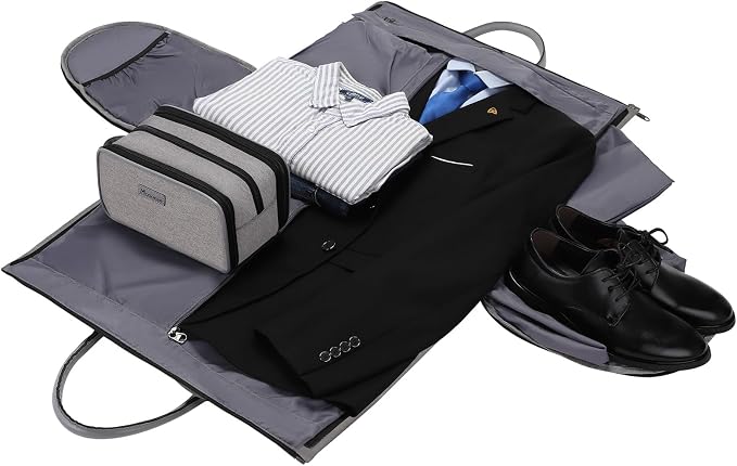 Modoker Convertible Garment Bag with Shoulder Strap, Carry on Garment Duffel Bag for Men Women - 2 in 1 Hanging Suitcase Suit Travel Bags, Light Grey - Image 7
